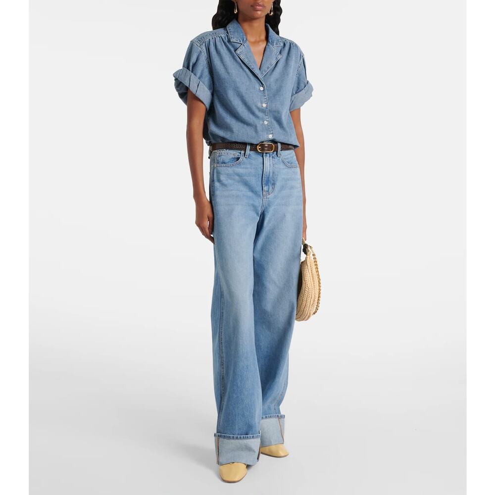 Veronica Beard Taylor high rise wide leg blue jeans size 31